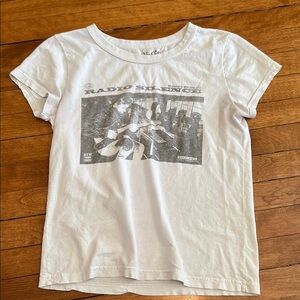 White Graphic Brandy Melville Baby Tee
